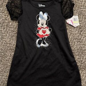Disney Black Dress with Minnie Mouse and Silver Bow